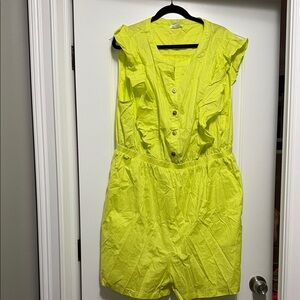 Vibrant Yellow Sleeveless Ruffled Jumpsuit